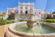 Water fountain at the entrance to Estoi Palace, in the Algarve, Portugal.