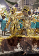 Brazil, State of Rio de Janeiro, City of Rio de Janeiro, Samba Dancer in the Carnival Parade.