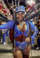 Brazil, State of Rio de Janeiro, City of Rio de Janeiro, Samba Dancer in the Carnival Parade.