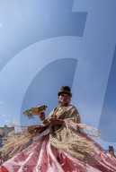 Dancer in Traditional Costume, Fiesta de la Virgen de la Candelaria, Copacabana, La Paz Department, Bolivia