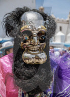 Dancer in Traditional Costume, Fiesta de la Virgen de la Candelaria, Copacabana, La Paz Department, Bolivia