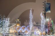 Whistler Village in winter, Whistler, British Columbia, Canada, North America
