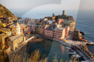 Vernazza in sunset lights, Cinque Terre national park, Liguaria