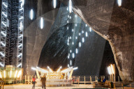 Salina Turda, underground salt mine touristic attraction landmark in Turda city
