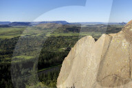 Dinosaur foot prints in the rock on the moutains behind Morija Guest house in Lesotho.