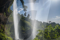 Looking out from under Sipi falls