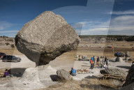Valle de los Hongos (Mushroom Rocks formed of volcanic ash), Creel, Chihuahua, Mexico