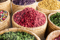 Pot Pourri in spice market (Rahba Kedima Square) in the souks of Marrakech, Morocco