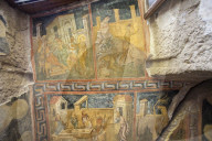 UNESCO Rock Church 'The Holy Mother' 14th century Palaeologian style Medieval Christian Art. Panels depict scenes from gospels
