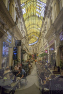 Old quarter street scene_Covered cafe pedestrian street
