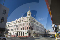 The historic Allied Press Building on the corner of Cumberland Street and Stuart Street, Dunedin, Otago, South Island, New Zealand, Pacific