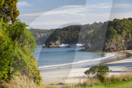 View over Butterfield Beach, Halfmoon Bay, Oban, Stewart Island, Southland, South Island, New Zealand, Pacific