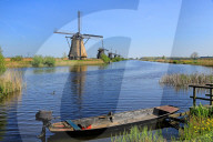 Windmill in Kinderdijk, South Holland, Netherlands