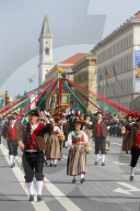 Traditional Costume Parade on occasion of the Oktoberfest, Munich, Upper Bavaria, Bavaria, Germany