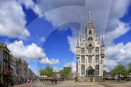 City Hall on the Market Square of Gouda, South Holland, Netherlands