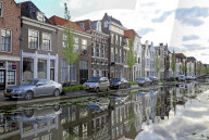 Houses on Turfmarkt in Gouda, South Holland, Netherlands