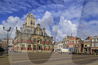 Market Square with Town Hall, Delft, South Holland, Netherlands