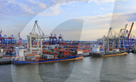 Container Terminal Burchardkai, Harbour of Hamburg, Germany