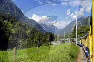 Berner Oberlandbahn Railway in LÃ¼tschental near Grindelwald, Bernese Oberland, Switzerland