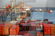 Container Terminal, harbour of Hambureg, Germany