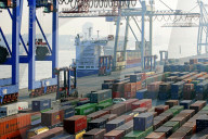 Container Terminal, harbour of Hambureg, Germany