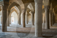 48 carved column prayer hall, Masjed-e Vakil (Regent's Mosque), Shiraz, Iran