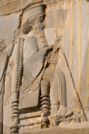 Carved relief of Darius the Great, builder of Persepolis, Iran
