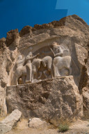 Carved relief of the Investiture of Ardashir I (224-239 AD), Naqsh-e Rostam Necropolis, near Persepolis, Iran