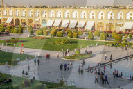 View across Naqsh-e (Imam) Square from Ali Qapu Palace, Isfahan, Iran