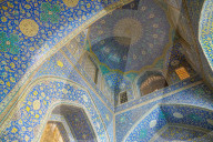 Ceiling of entrance portal in Isfahan blue, Imam Mosque, Isfahan, Iran