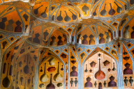 Ceiling of The Music Hall of Ali Qapu Palace with early acoustic design, Ali Qapu Palace, Isfahan, Iran