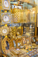 Wooden boxes and clocks for sale, Grand Bazaar, Isfahan, Iran