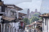 Valle de Bravo, looking down on town centre.