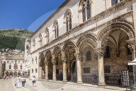 Rectors Palace and Cultural History Museum Street View, Dubrovnik Old Town, Dalmatian Coast, Dubrovnik, Croatia, EU, Europe