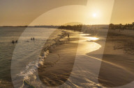 Sunset at the beach in Santa Maria, Praia de Santa Maria, Baia de Santa Maria, Sal island, Cape Verde, Africa
