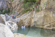 People canyoning in the Gorges du Verdon, Provence-Alpes-Cote d'Azur, Provence, France