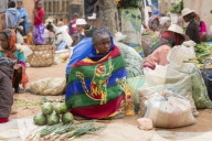 Africa, central Madagascar, Sendrisoa weekly market, near Ambalavao, vegetable sellers