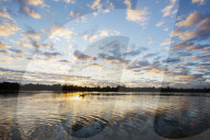 Africa, (easthern) Madagascar, Tamatave, Pangalanes Lakes canal system, clouds at sunset