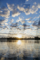 Africa, (easthern) Madagascar, Tamatave, Pangalanes Lakes canal system, clouds at sunset