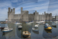 Caernarfon Castle, Medieval Fortress, Gwynedd, Wales, UK
