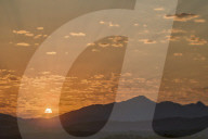 Sunrise over stacked hills, Namaqua National Park, Namakwa, Namaqualand, South Africa