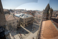 View from the roof of the Cathedral of Santiago de Compostela, Santiago de Compostela, A CoruÃ±a, Galicia, Spain, Europe