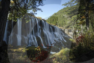 Pearl Shoal Waterfall, Jiuzhaigou Nine Village Valley, Sichuan province, China, Asia