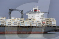 Container Ship, Portsmouth, Hampshire, England, United Kingdom