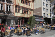 Cafe, Place de la Pucelle, Old Town, Rouen, Normandy, France, Europe
