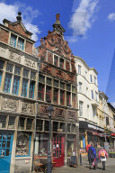 Stores on Kraanlei Street, Ghent, East Flanders, Belgium, Europe