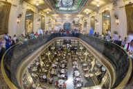 Confeitaria Colombo, Art Nouveau architecture inside the traditional confectioner and restaurant in downtown Rio de Janeiro, Brazil