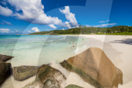 Grand Anse Beach, La Digue, Republic of Seychelles, Indian Ocean.