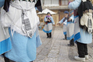 Naxi women performing dance, Lijiang (UNESCO World Heritage Site), Yunnan, China