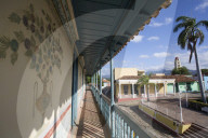 Murals on Outside Wall, Universal Benito Ortiz Galeria de Arte, Trinidad, UNESCO World Heritage Site, Sancti Spiritus, Cuba